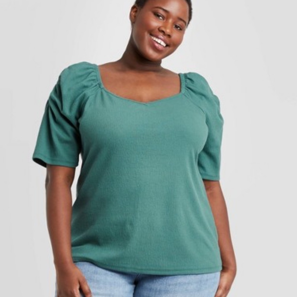 Ava and Viv Plus Size Elbow Sleeve Blouse